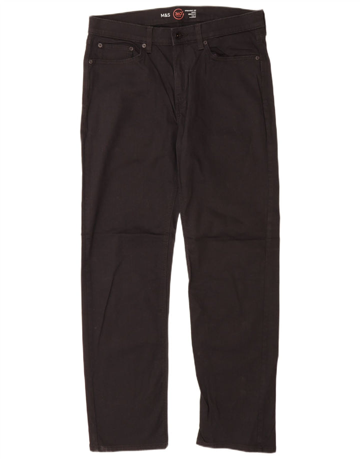Męskie jeansy Marks & Spencer Regular Straight W34 L31 Czarne bawełniane
