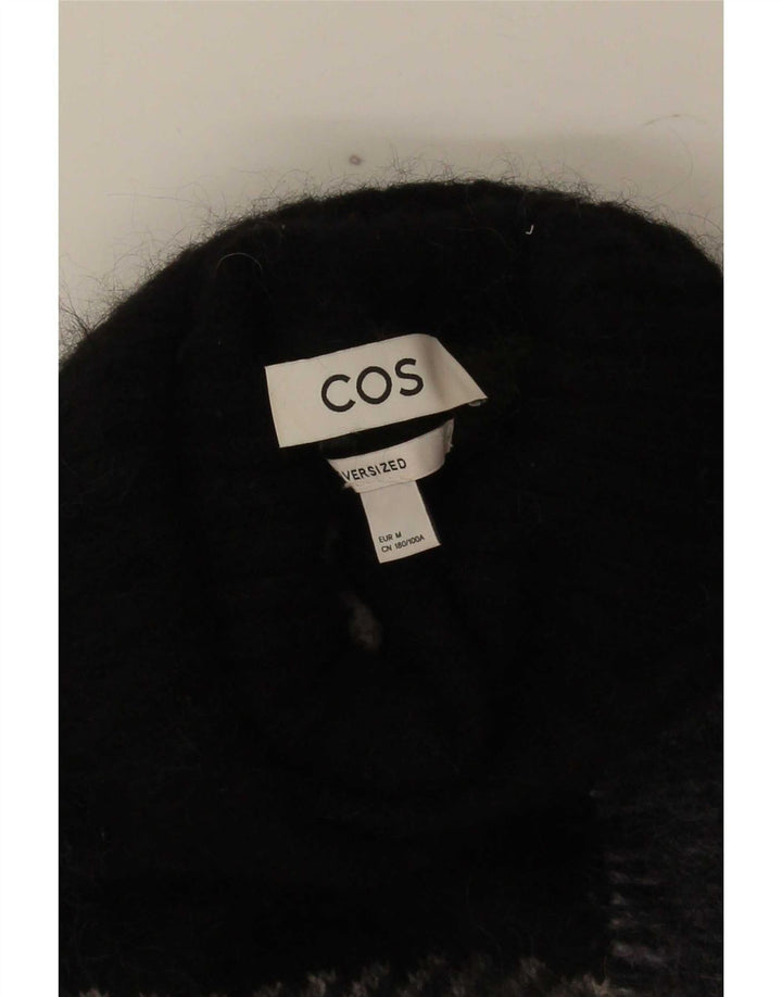 Cos Damski sweter oversize z golfem UK 14, średnia czarna krata