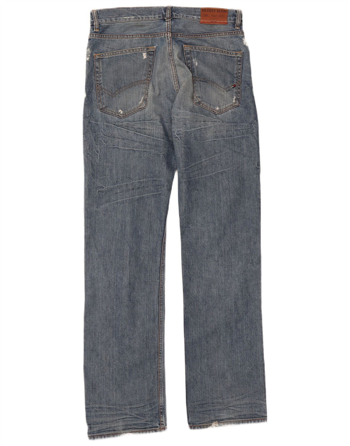 Męskie jeansy Tommy Hilfiger w trudnej sytuacji, proste, proste, W32, L35, niebieskie