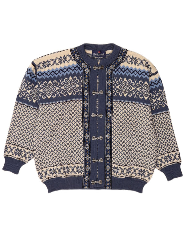 Sweter męski Nordstrikk XL w kolorze niebieskim Fair Isle z dziewiczej wełny