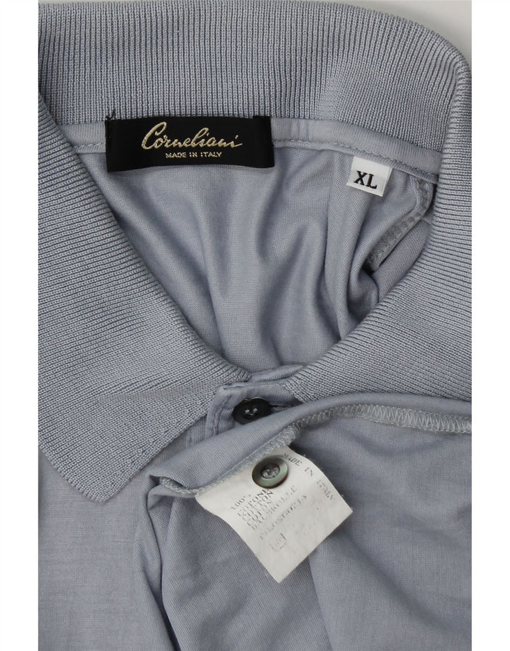 Męska koszulka polo Corneliani XL, niebieska, bawełniana