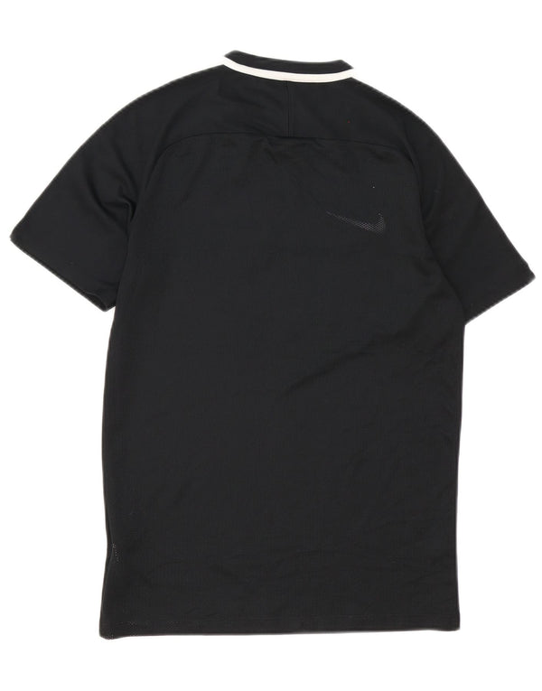 Męska koszulka polo Nike Dri Fit, mała, czarna, poliestrowa z blokami kolorów