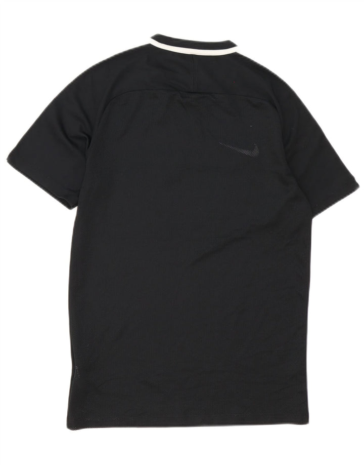 Męska koszulka polo Nike Dri Fit, mała, czarna, poliestrowa z blokami kolorów