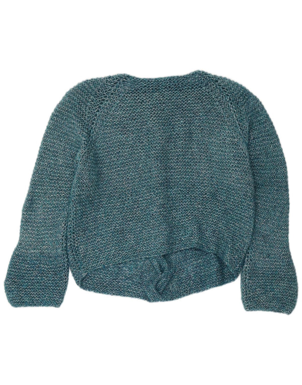 Sweter damski w stylu vintage z dekoltem w łódkę UK 16, duży niebieski