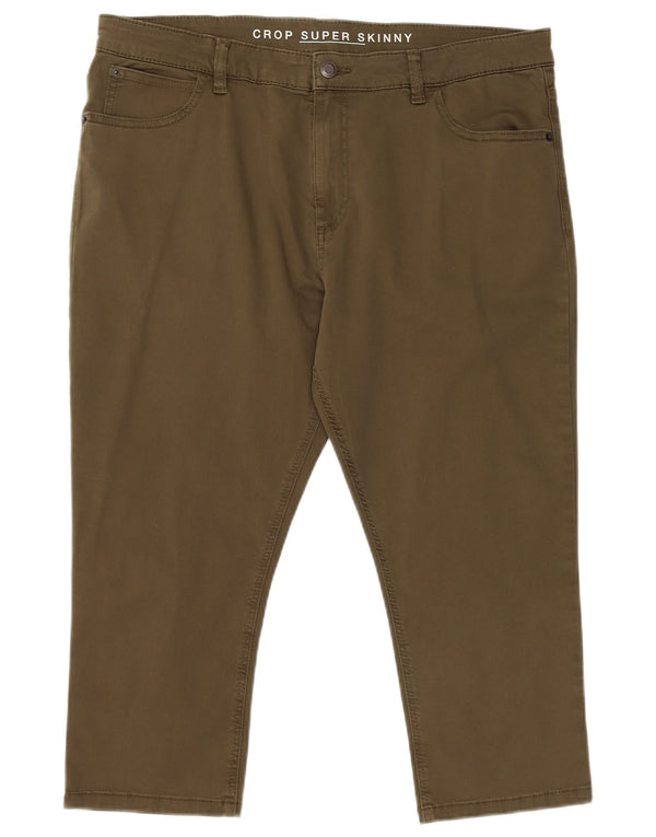 Marks & Spencer Damskie Super Skinny Cropped Jeansy UK 18 XL W36 L21 Khaki