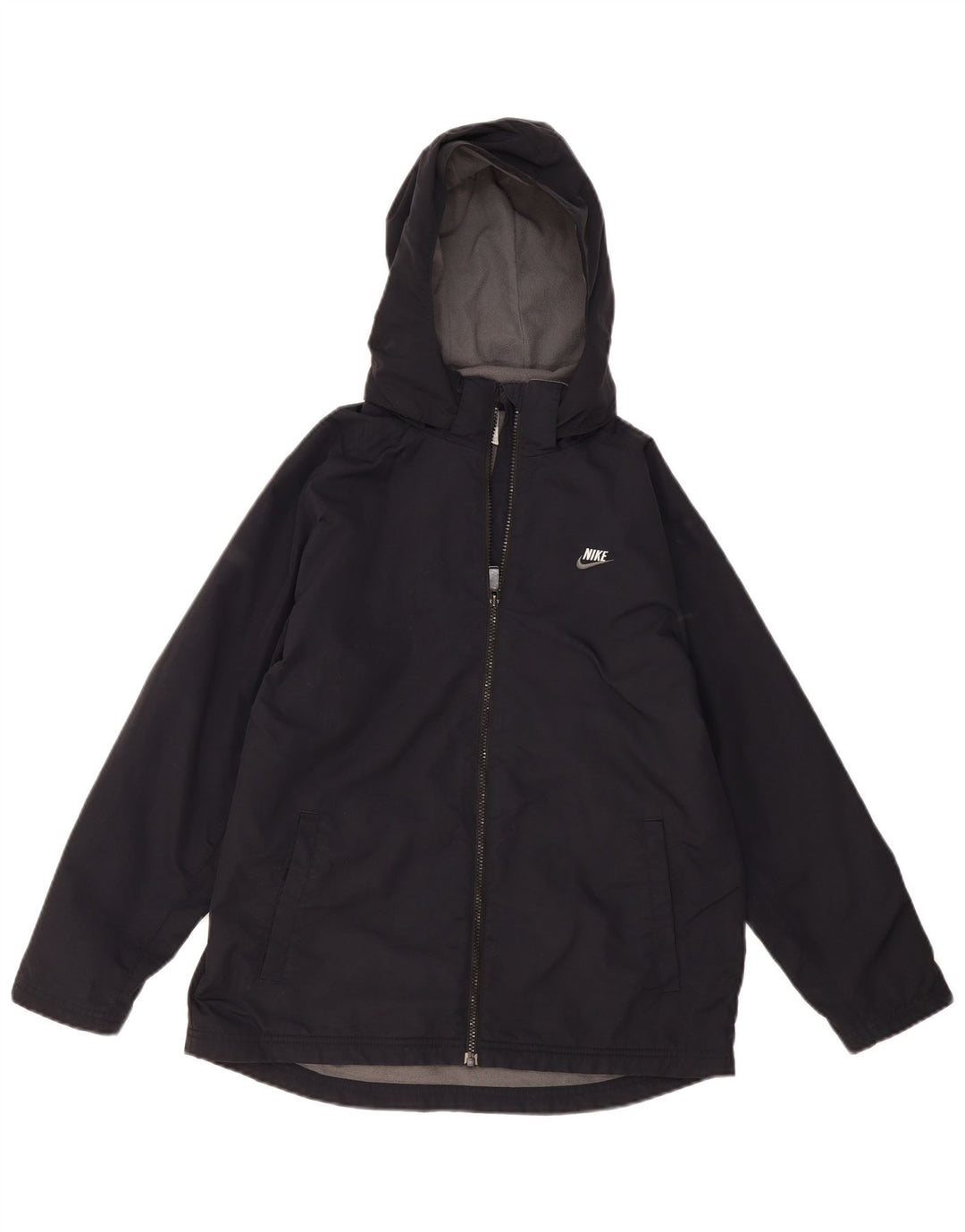 Chłopięca kurtka wiatrówka z kapturem Nike na 12-13 lat, duża, czarna, nylonowa