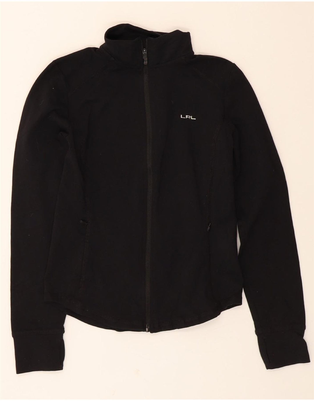 RALPH LAUREN Womens Tracksuit Top Jacket UK 10 Small Black Nylon Vintage Ralph Lauren and Second-Hand Ralph Lauren from Messina Hembry 