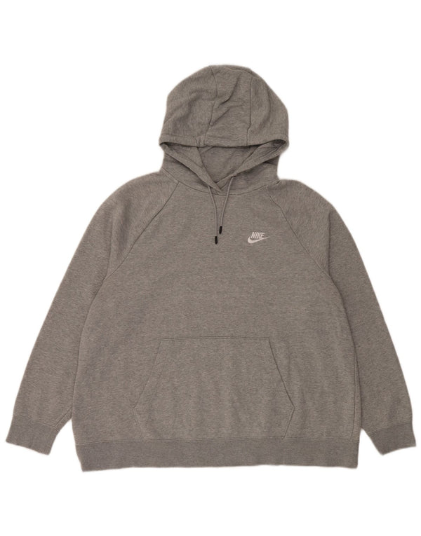 Damska bluza z kapturem Nike o swobodnym kroju UK 18 XL, szara, nakrapiana, bawełniana, sportowa