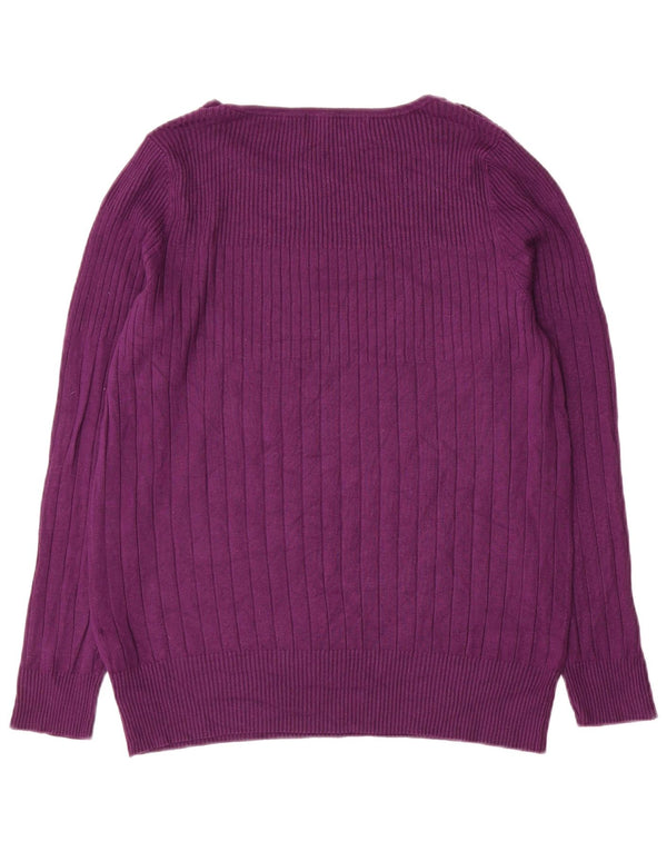 Marks & Spencer Damski sweter z dekoltem w łódkę UK 20 2XL Fioletowy Wiskoza