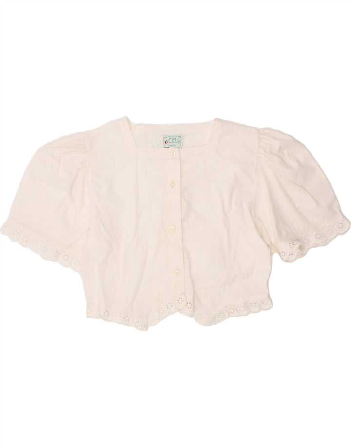 BENETTON Girls Short Sleeve Shirt Blouse 4-5 Years Medium White Vintage Benetton and Second-Hand Benetton from Messina Hembry 