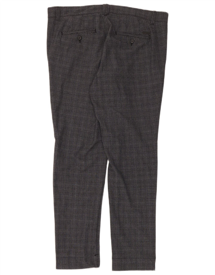 Męskie spodnie chino Jack & Jones Marco Slim W36 L32 Szary poliester w kratę