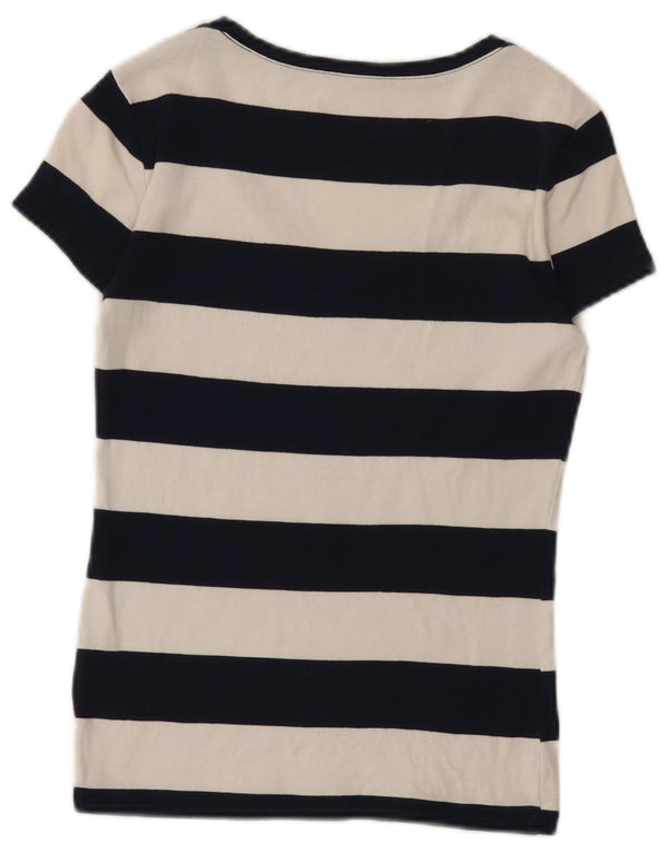T-shirt damski Tommy Hilfiger Top UK 8, mały, bawełniany w granatowe paski