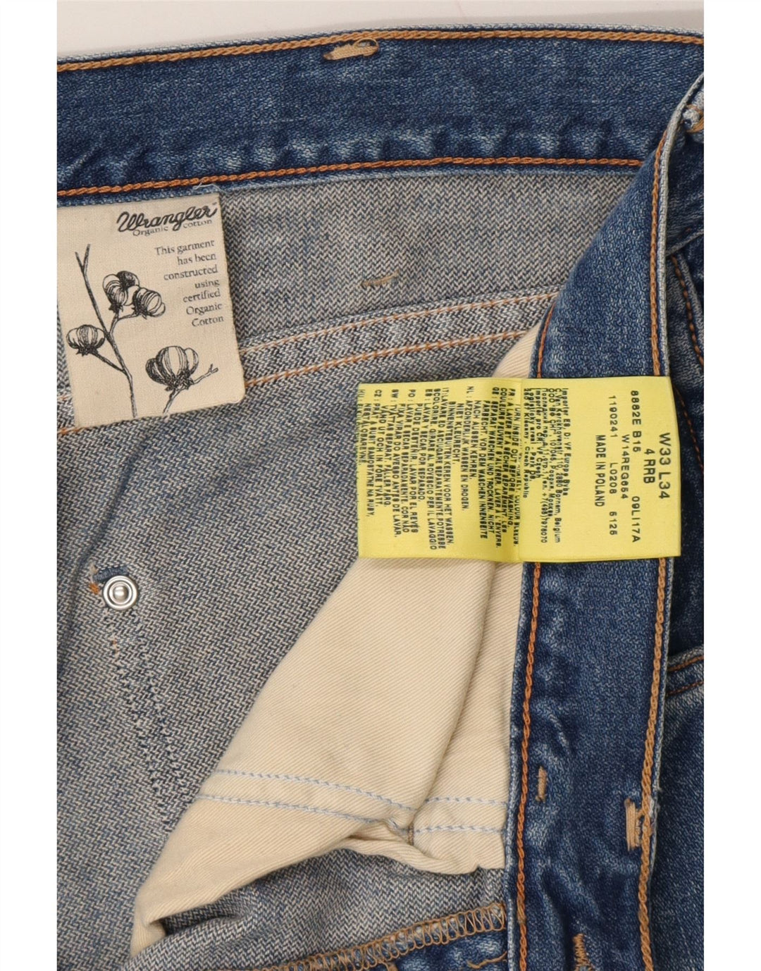 WRANGLER Mens Straight Jeans W33 L34 Blue Cotton Vintage Wrangler and Second-Hand Wrangler from Messina Hembry 
