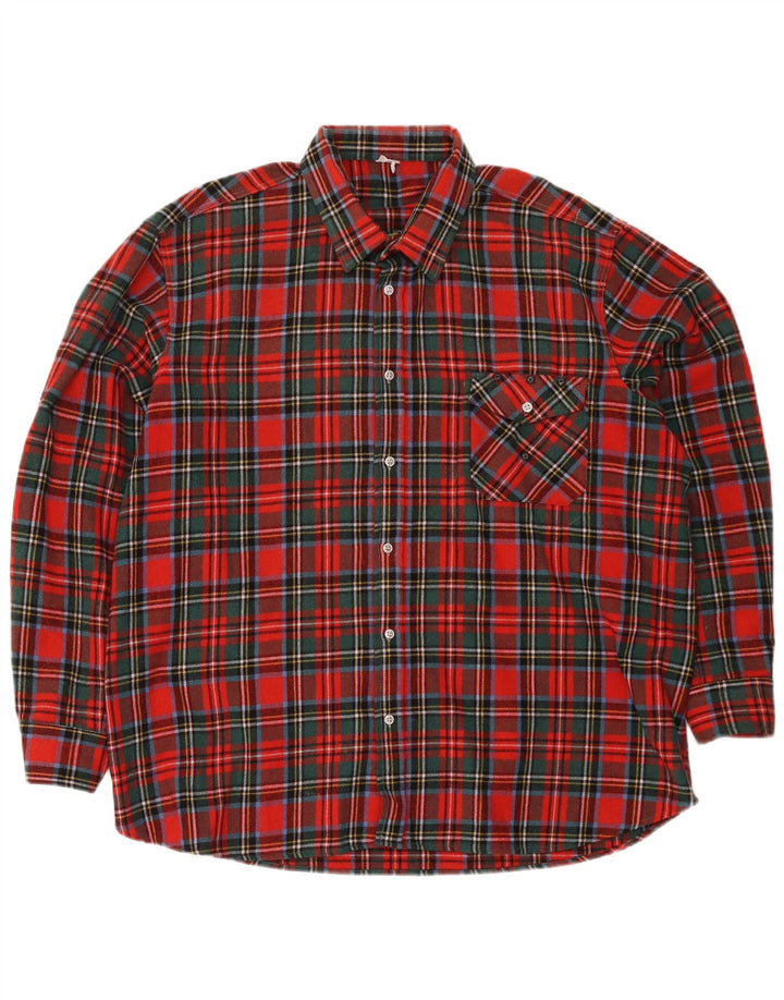 Vintage męska koszula flanelowa XL w czerwoną kratę
