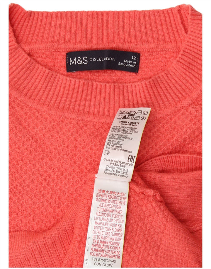 Sweter damski Marks & Spencer z okrągłym dekoltem, UK 12, średni pomarańczowy