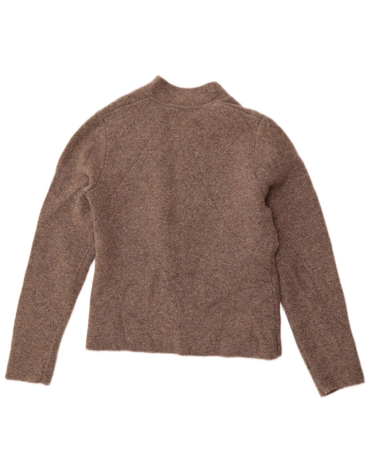 Sweter damski ZARA Crop Cardigan UK 14, duży, brązowy poliamid