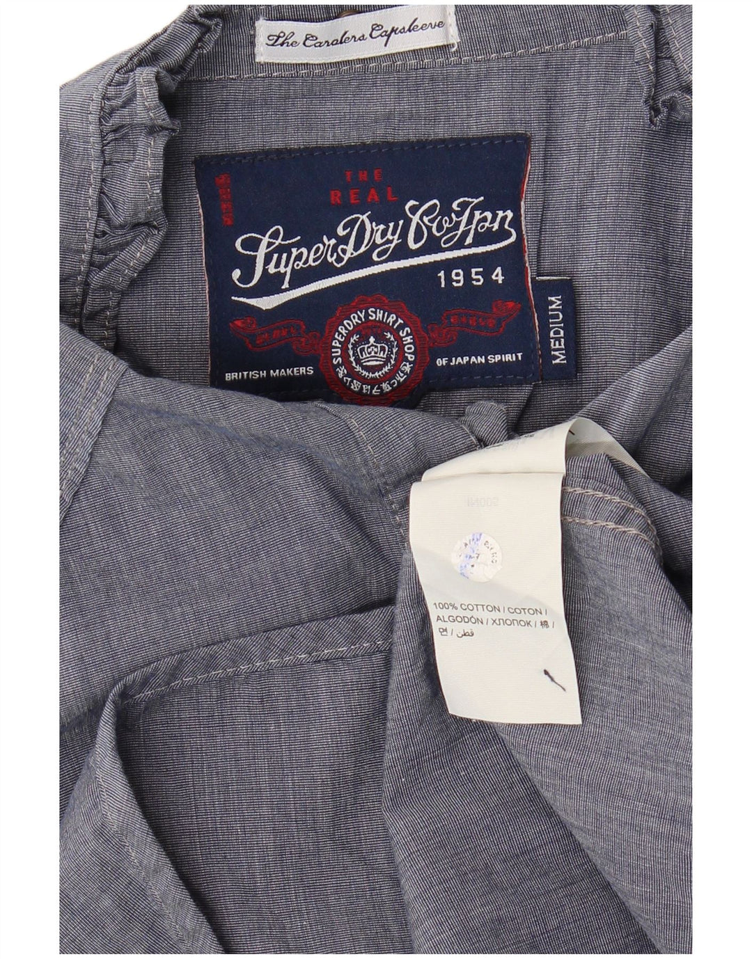 Damska bluzka koszulowa SUPERDRY z falbaną z przodu UK 12, średni granat