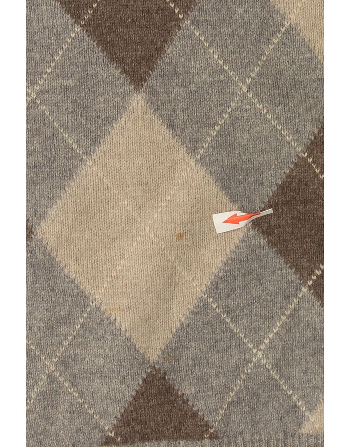 Męski podkoszulek bez rękawów Blue Harbor, duży, szary Argyle/diamentowa wełna owcza