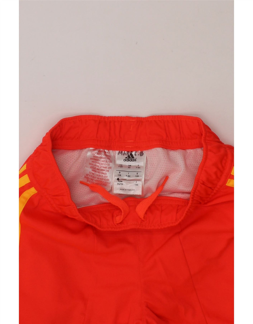 ADIDAS Boys Climalite Sport Shorts 7-8 Years  Red Colourblock Polyester Vintage Adidas and Second-Hand Adidas from Messina Hembry 