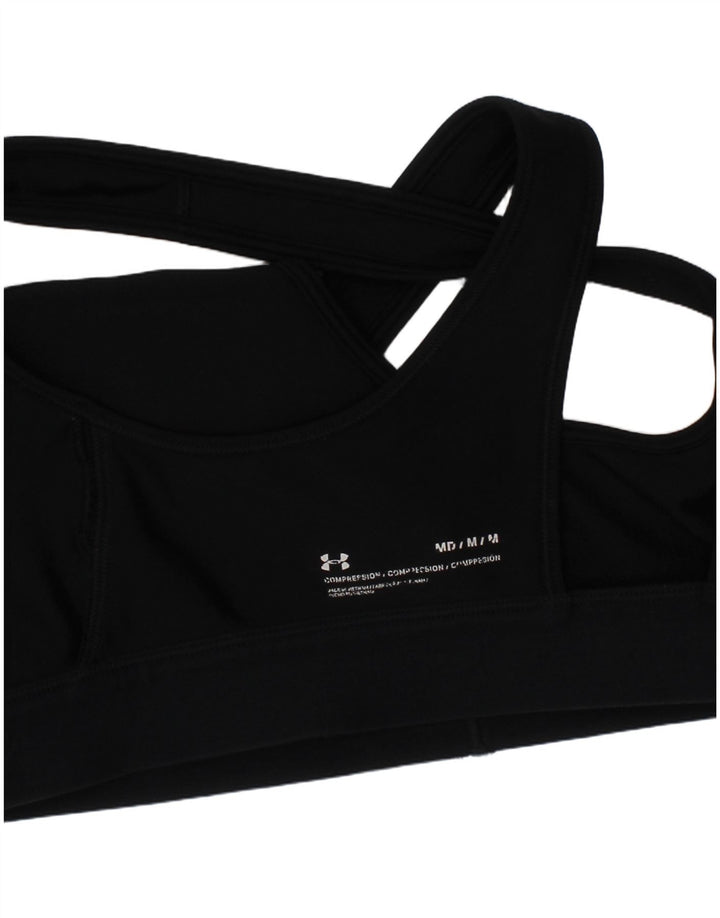 Damski top sportowy biustonosza Under Armour Compression Graphic, średni czarny sportowy