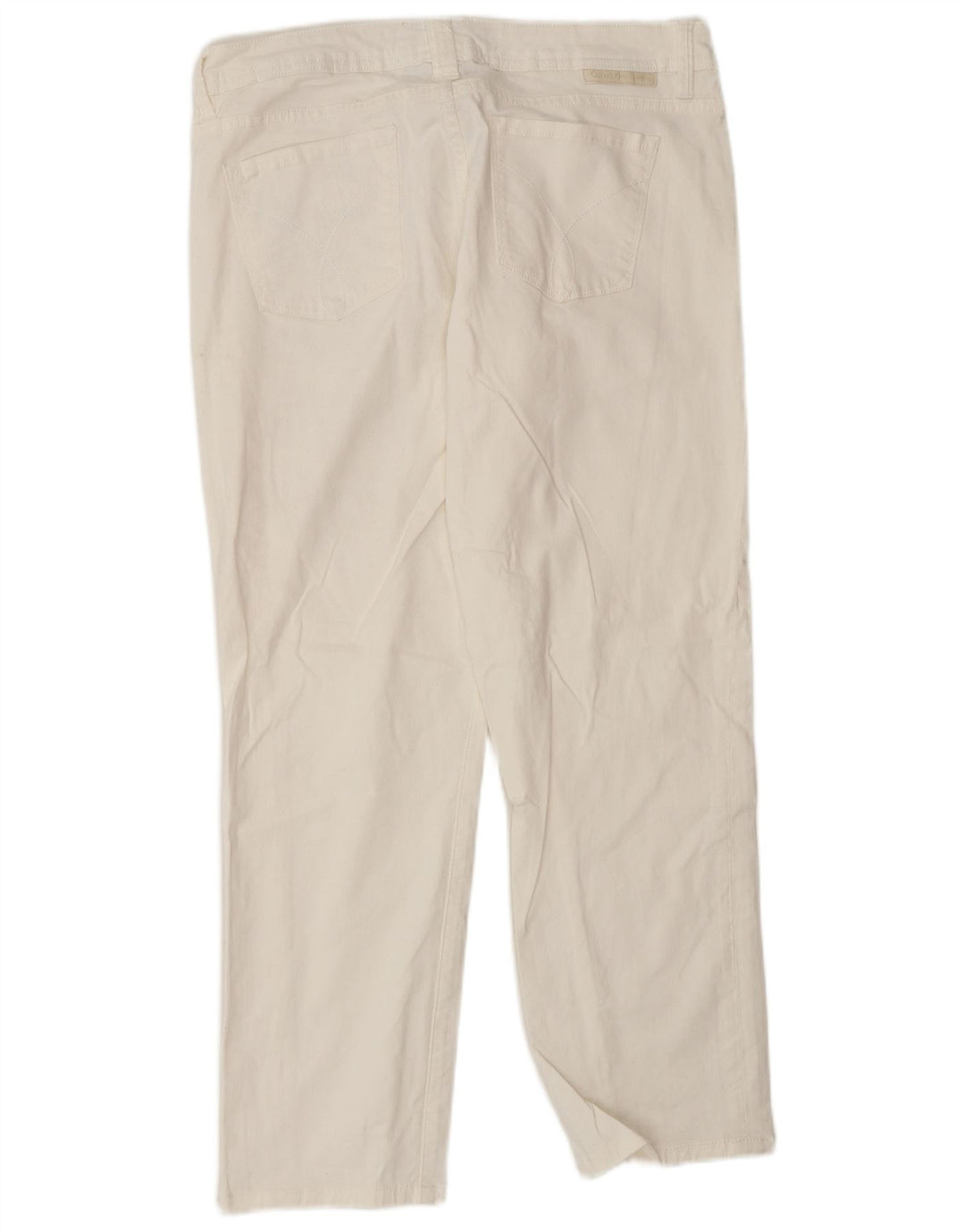 Damskie proste dżinsy Calvin Klein US 10 Medium W30 L26 Biała bawełna