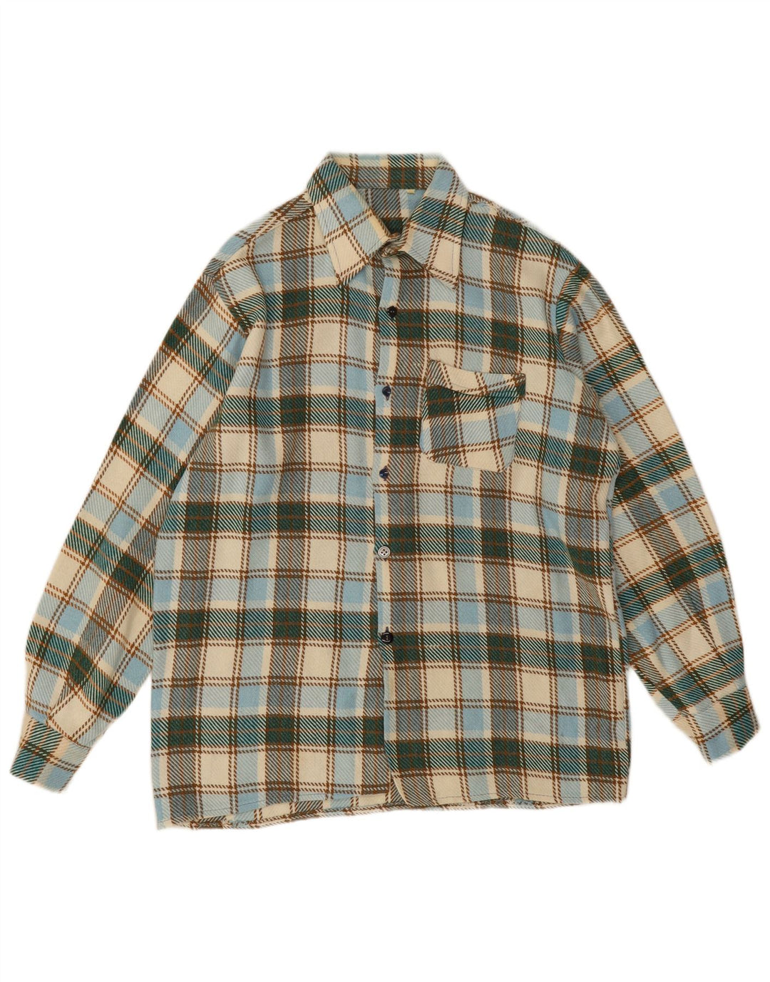 Vintage męska koszula flanelowa w średnią wielobarwną kratkę