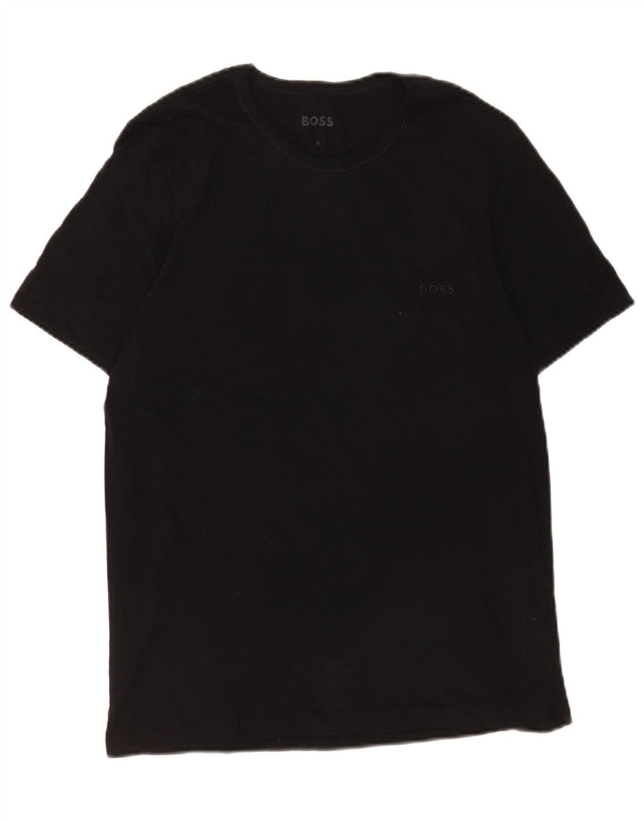 T-shirt męski Hugo Boss, średni czarny, bawełniany