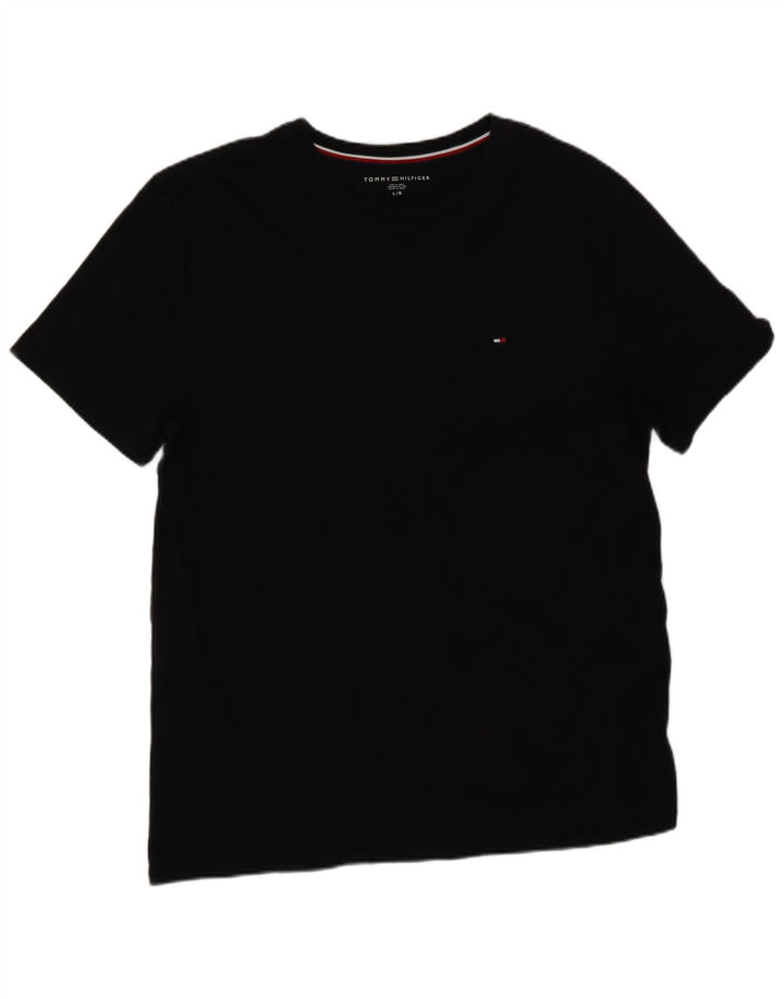 T-shirt męski Tommy Hilfiger, duży, czarny, bawełniany