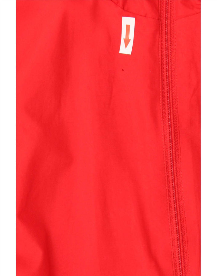 Adidas Męska bluza dresowa z grafiką, mała, czerwona, poliestrowa