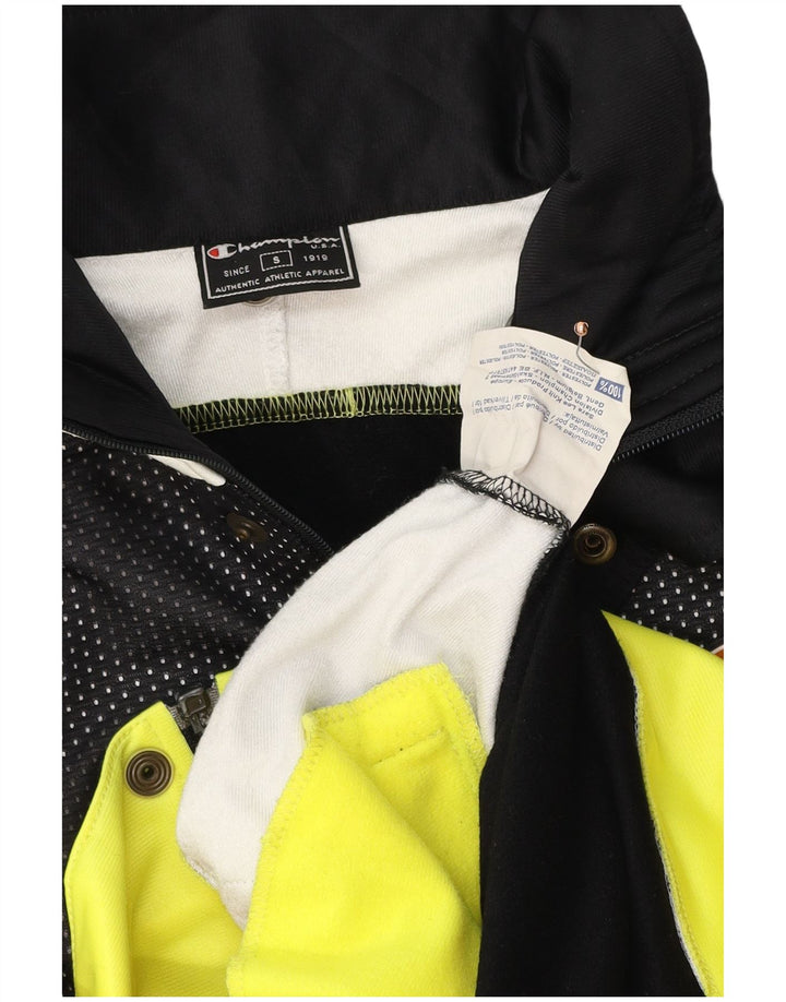 Męska kurtka dresowa CHAMPION z grafiką, mała, czarna, z blokami kolorów