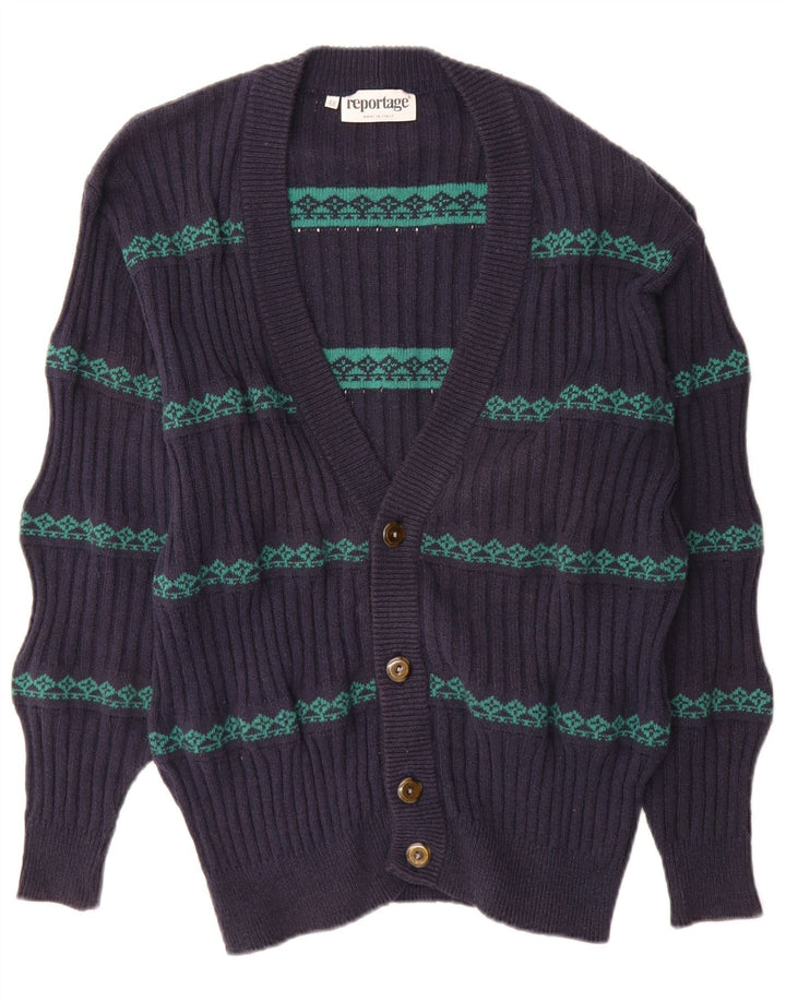 Sweter męski reportażowy IT 48 Średni granatowy Fair Isle Cotton