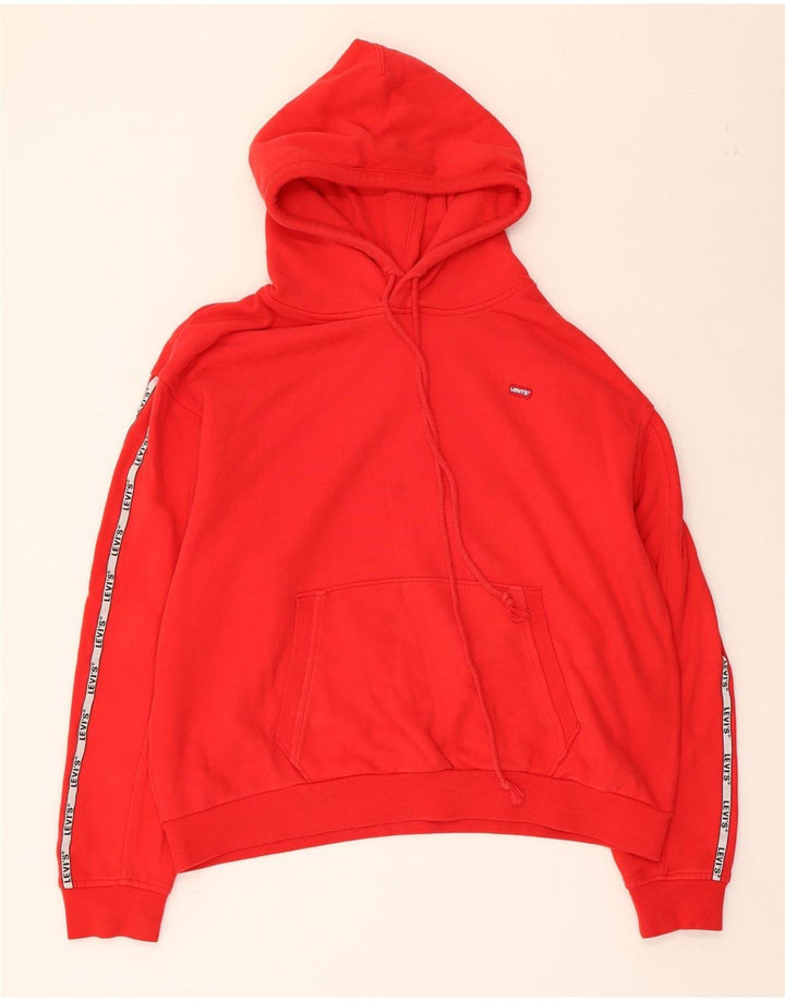 Damski sweter z kapturem Levi's z grafiką, oversize UK 14, średni czerwony, bawełniany