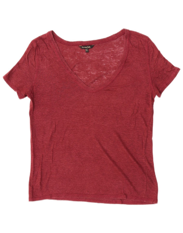 T-shirt damski Massimo Dutti Top UK 10 Small Burgundy