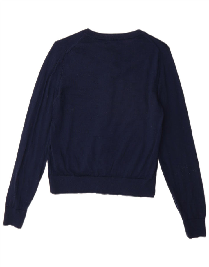 Marks & Spencer Damski sweter kardigan UK 14 Średni granatowy Wełna Merino