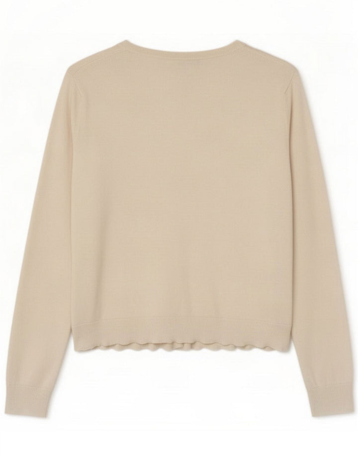 Damski sweter rozpinany Gap UK 12 Medium White Cotton