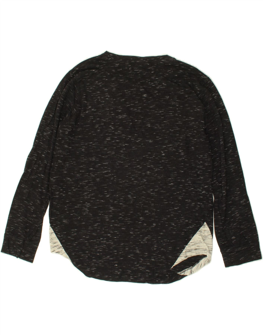 LOTTO Womens Top Long Sleeve UK 14 Medium Black Flecked Cotton Vintage Lotto and Second-Hand Lotto from Messina Hembry 