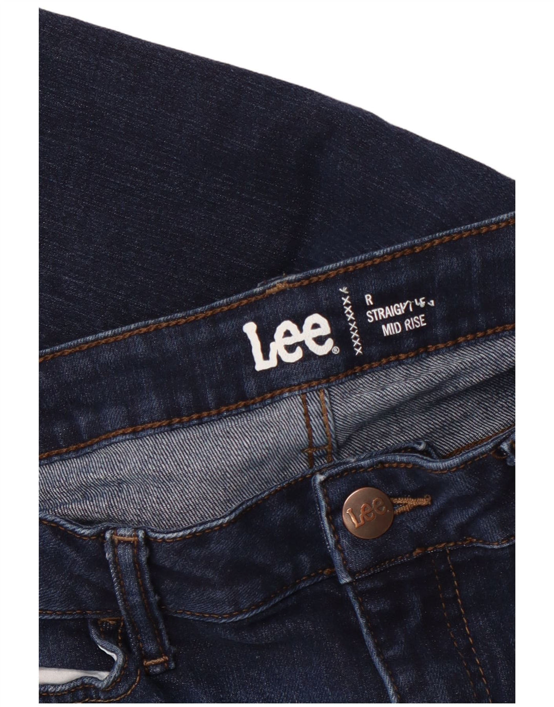 Damskie jeansy LEE Crop Mid Rise Straight W32 L25 Granatowe