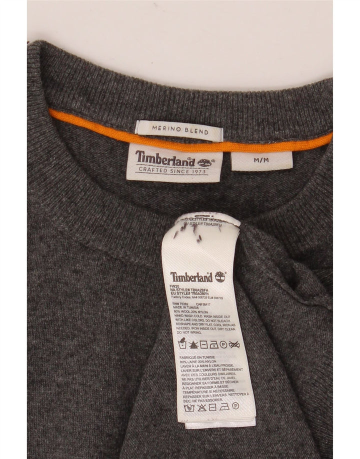 Męski sweter Timberland z okrągłym dekoltem, średnioszara wełna