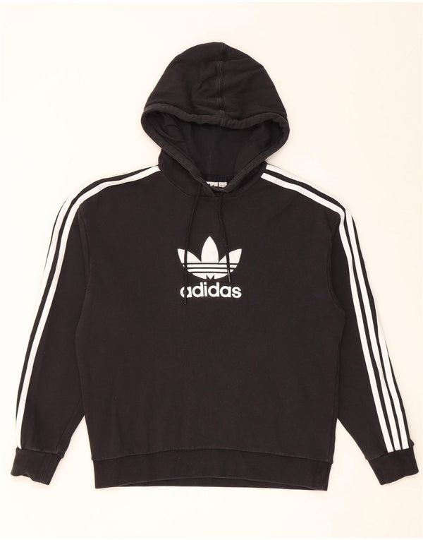 Damska bluza z kapturem Adidas Graphic Oversized UK 6 XS Czarna bawełna
