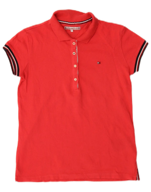 Dziewczęca koszulka polo Tommy Hilfiger 11-12 lat, czerwona, bawełniana