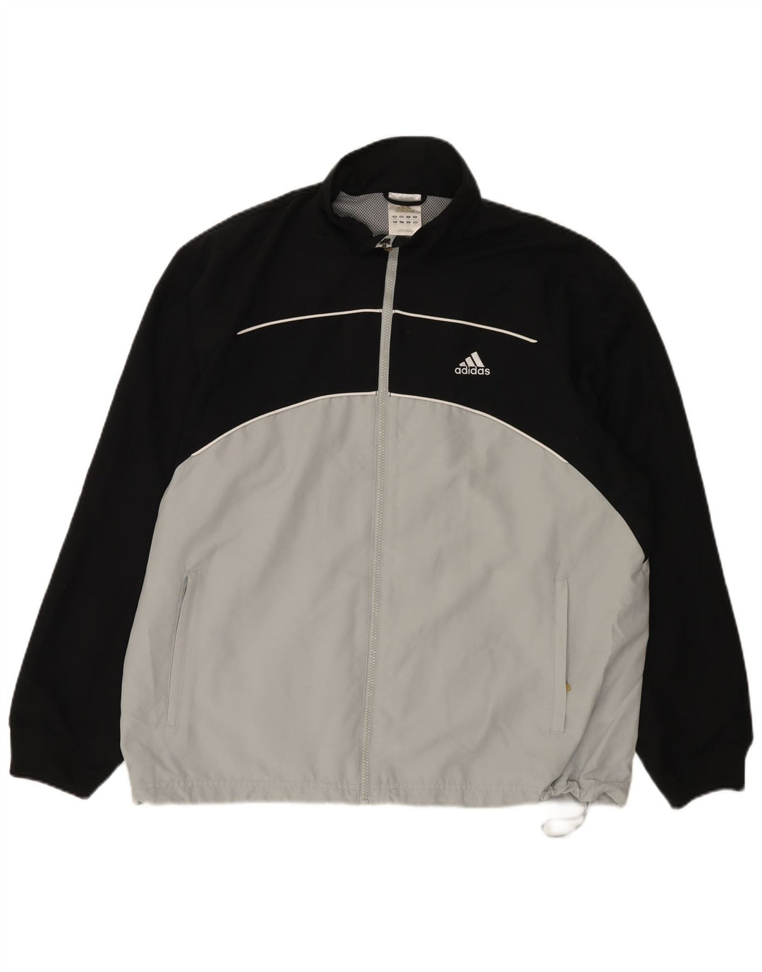 Męska kurtka przeciwdeszczowa Adidas UK 44/46 Duży biały poliester z blokami kolorów