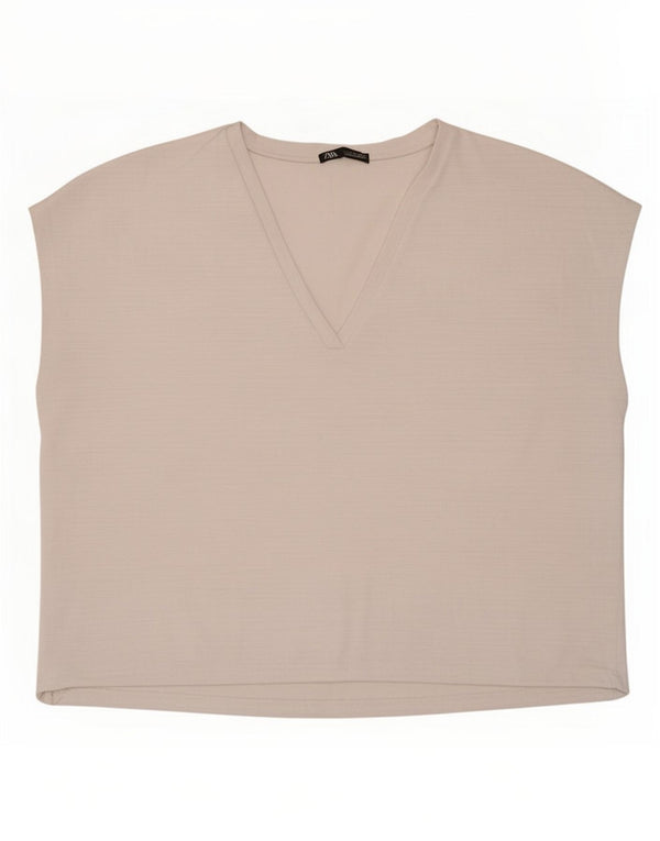 Damska kamizelka oversize Zara Top UK 10, mała, biała, poliester