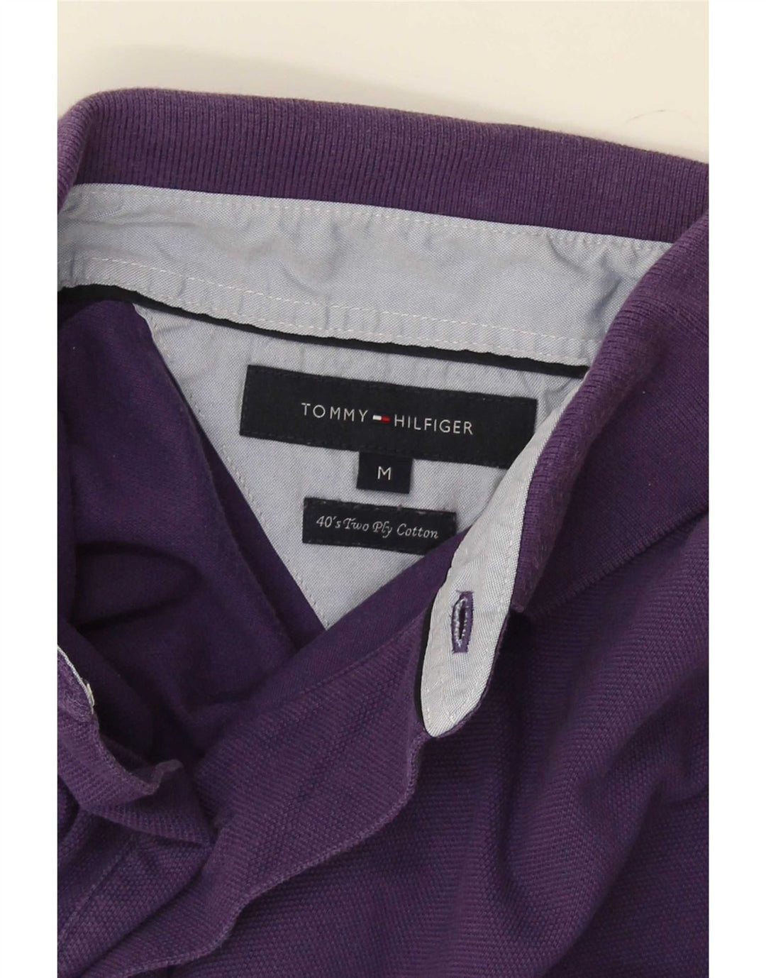 Męska koszulka polo Tommy Hilfiger, średnia fioletowa bawełna