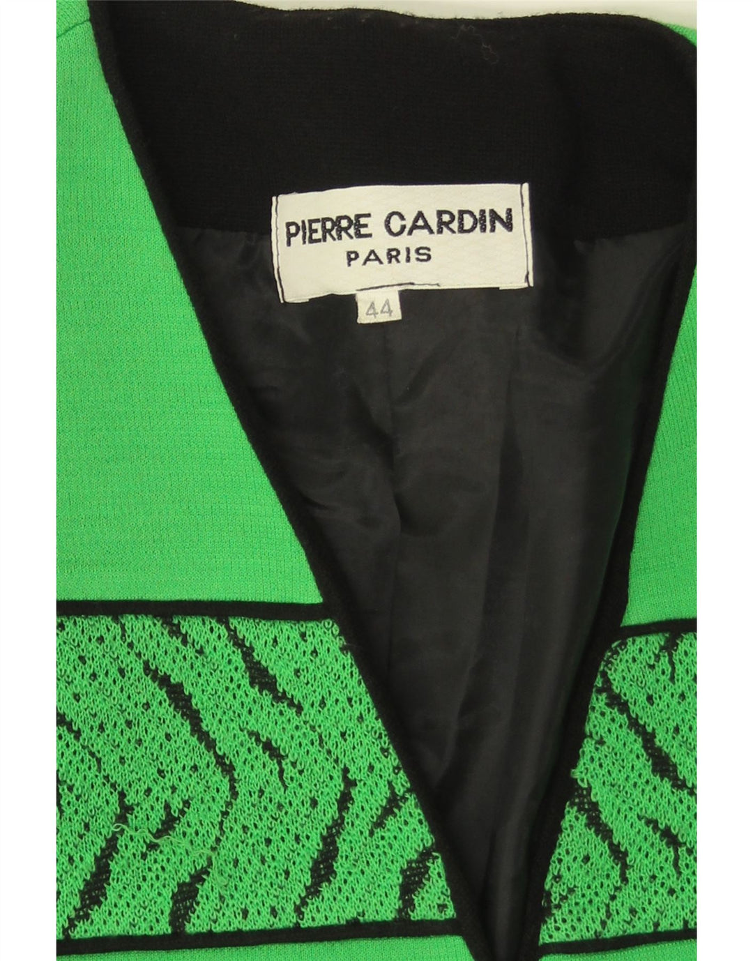 Damska marynarka Pierre Cardin zapinana na 3 guziki EU 44 XL, zielona, geometryczna wełna