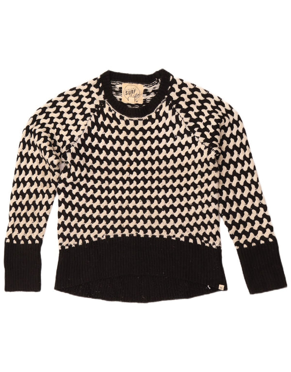 Damski sweter z okrągłym dekoltem Rip Curl US 8 w średnie czarne paski
