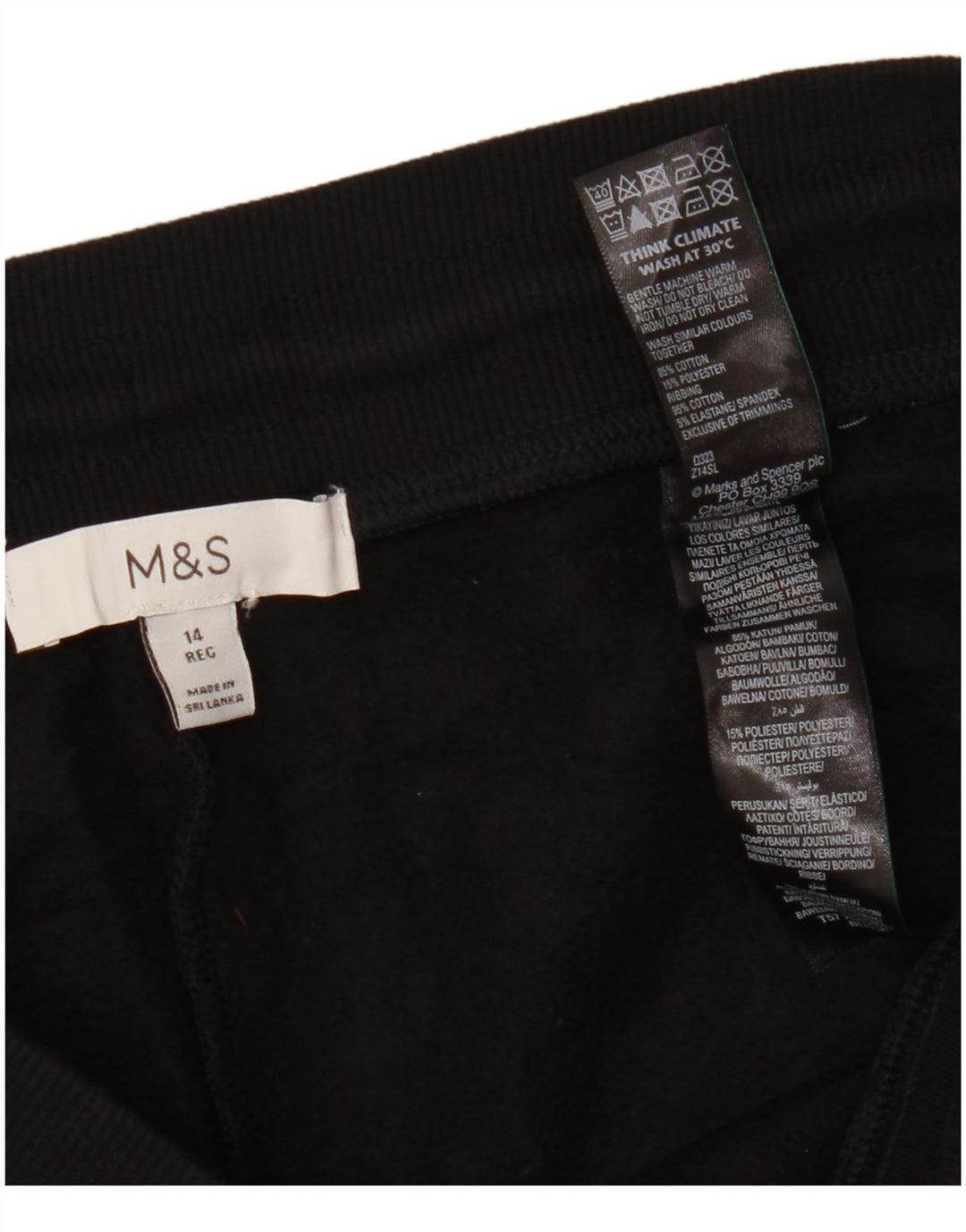 Marks & Spencer Damskie spodnie dresowe Joggers UK 14, duże, czarne, bawełniane