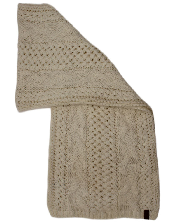 Damski szalik Superdry z dzianiny prostokątnej w jednym rozmiarze w kolorze złamanej bieli, akrylu