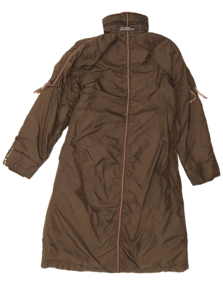 Damski płaszcz ocieplany Dkny UK 6 XS, bawełna khaki