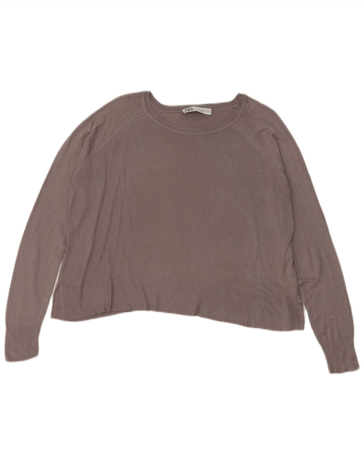 Damska bluzka oversize Zara Top UK 10 Small, szara wiskoza