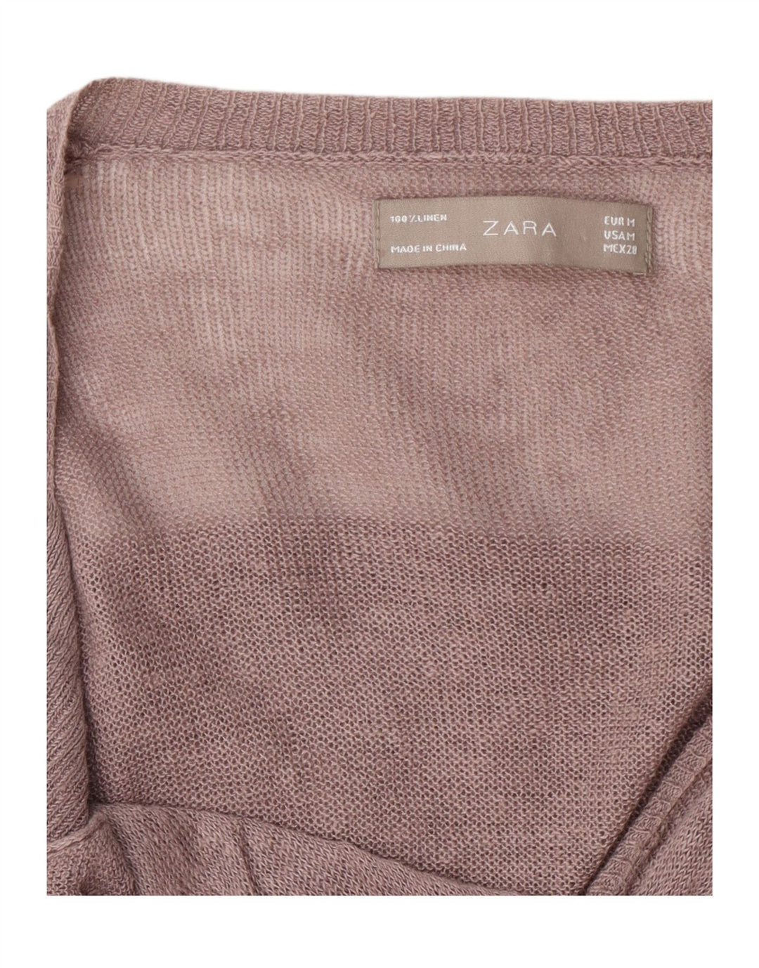 Sweter damski Zara Crop Cardigan UK 12 Średni brązowy lniany